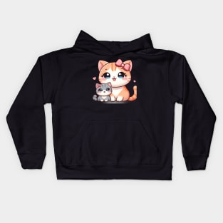 Laugh Out Loud with Funny Cute Cat Mom Ever Kids Hoodie